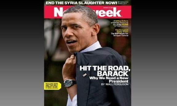 obama - hit the road newsweek cover