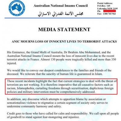 mufti statement on paris